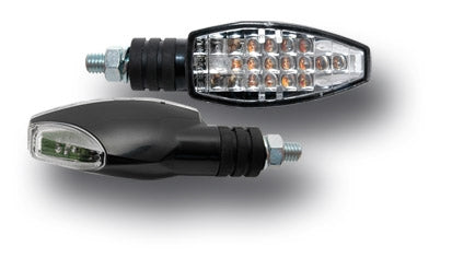 Ermax # 27 blinker white almond-shaped mini indicators with led E11 black | 9105NO027