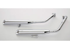 Cromo Line 2 Silencers Right Side Incl. 2 Manifolds Silver
