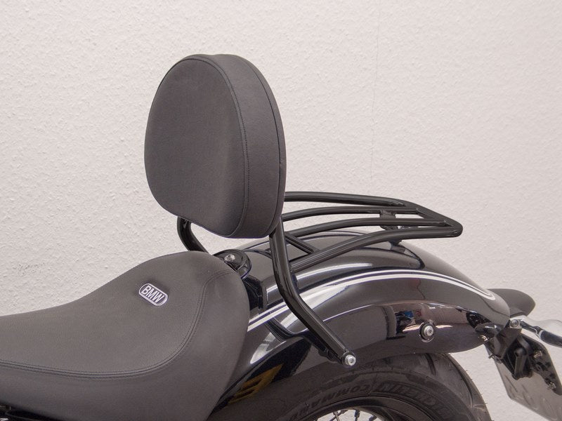 Driver Sissy Bar with big rounded pad and carrier, black