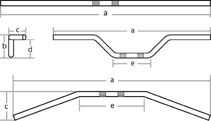 Fehling Handlebar flat, wide, extra strong cranked | 7179 LN 66