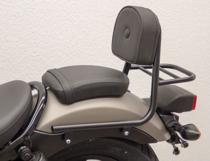 Fehling Sissy Bar, made from tube, with pad and carrier, black | 7250 RG