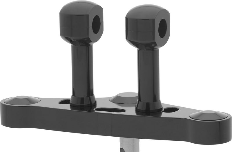 Aluminium riser for handlebars with 31,75 mm (1 1/4”) Ø, 100 mm high, black anod