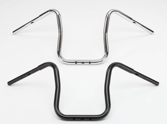 Fehling Six Bend ape hanger, high, black with 3 holes for cables inside | 7690 L SB 9