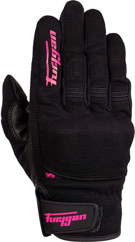 Furygan JET LADY D3O LADY SUMMER GLOVES, Black-Pink | 4486-150
