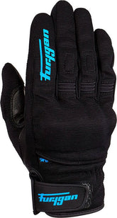 Furygan JET LADY D3O LADY SUMMER GLOVES, Black-Turquoise | 4486-533
