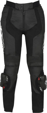 Furygan BUD LADY LADY LEATHER PANTS, Black-White | 6017-143