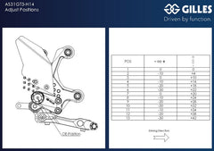 Footrest system AS31GT3 black