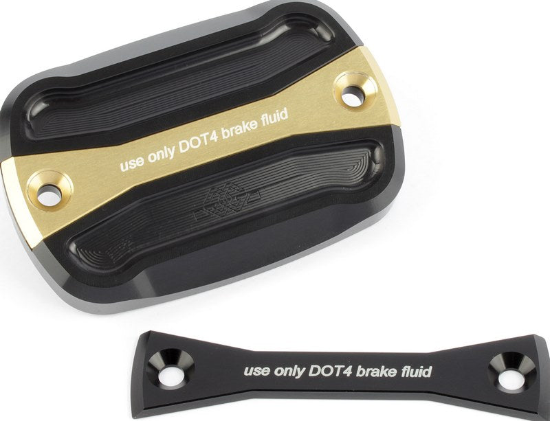 Front brake fluid reservoir cover, gold