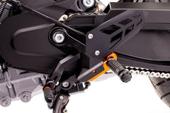 Footrest system VCR38GT2, black/orange