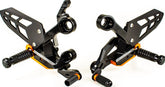 Footrest system VCR38GT2, black/orange