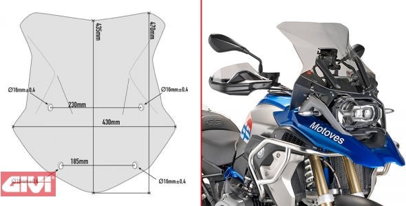 GIVI Tinted Windscreen, 435 Mm High, 433 Mm Wide | 5124DG
