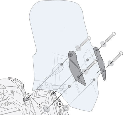 Givi Windscreen for BMW C 400 GT, dim. HxW 76,5x58cm, requires D5132KIT fitting kit | 5132DT