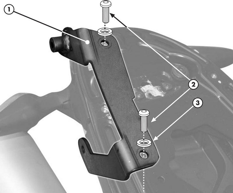 Givi Specific kit 7400KIT mandatory to install the T681 without the specific rear rack 780FZ on Ducati Monster 696, M796, M1100, M1100 EVO | 7400KIT