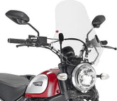 Givi Windscreen for Ducati Scrambler, color clear, dim. HxW 48 x 43,5 cm, A7407A fitting kit required to install | 7407A