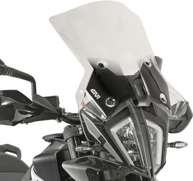 Givi Touring Windscreen for KTM 390/790/890 Adventure color clear, HxW 45x47 cm, D7711KIT fitting kit required to install | 7710DT