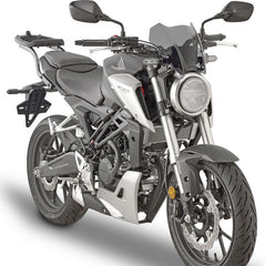 Givi Screen for Honda CBR 125 R 18-, CB 300 R, color smoke, dim. HxW 21x28 cm, fitting kit included | A1164