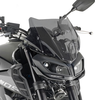 Givi Screen for Yamaha MT-09 17-20, color smoke, dim. HxW 28x36,5 cm, fitting kit included | A2132