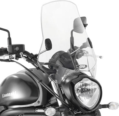 Givi Univeral Windscreen A660, 2 fixing brackets included, color Light Smoke, dim. HxW 42,5 x 42 cm | A660