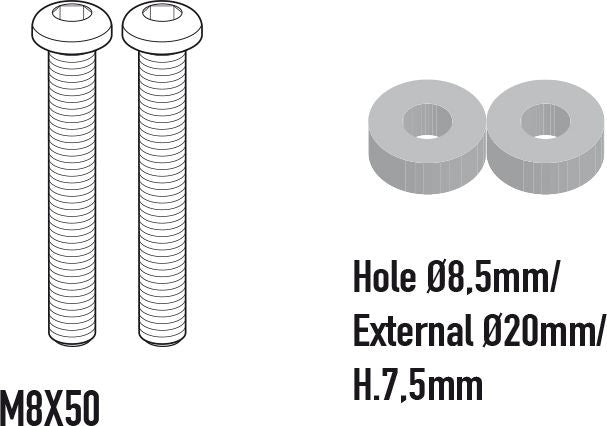 Givi Fitting kit for A201 and A210 for Benelli Imperiale 400 (2020) | A8707A