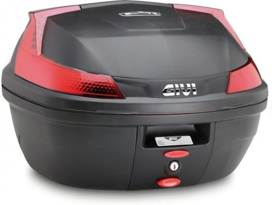 Givi B37 Blade Top Case, color Black, Monolock mounting plate and universal fitting kit included, Red reflectors, 37 Liters, fits Monolock system | B37N