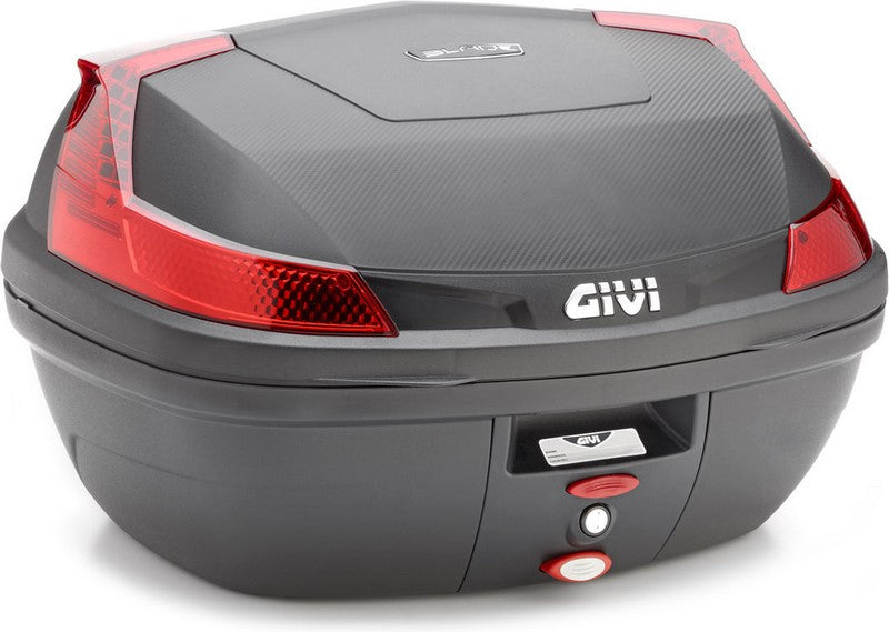 Givi B37 Blade Top Case, color Black, Monolock mounting plate and universal fitting kit included, Red reflectors, 47 Liters, fits Monolock system | B47NML