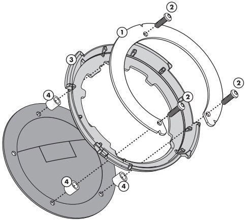 Givi Tanklock BF34 Fuel Tank Bag Flange, for Benelli Leoncino 500 for EA123 BAG | BF34