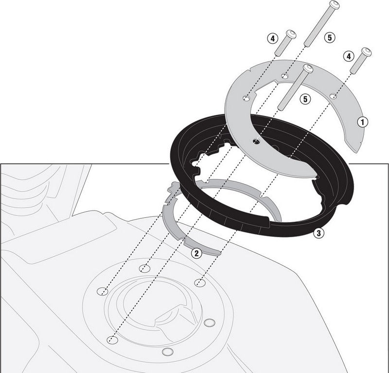 Givi Tanklock BF53 Fuel Tank Bag Flange, for Husqvarna Svartpilen / Vitpilen 701 | BF53
