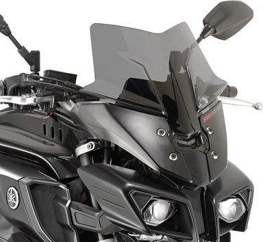 Givi Windscreen for Yamaha MT-10 16-20 color Dark Smoke, dim. HxW 36x36 cm, low profile sport screen, fits oe headlight fairing | D2129B