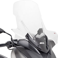 Givi Windscreen for Yamaha X-Max 125 18-, X-Max 300, X-Max 400 18-, color Clear, dim. HxW 73,5 x 64 cm, 20,5 cm higher than oe, fits oe headlight fairing | D2136ST
