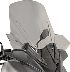 Givi Windscreen for Yamaha X-Max 125 18-, X-Max 300, X-Max 400 18-, color light smoke, dim. HxW 64,5 x 57,5 cm, 11,5 cm higher than oe, fits oe headlight fairing | D2138S