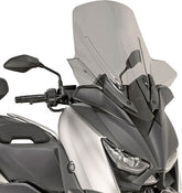 Givi Windscreen for Yamaha X-Max 125 18-, X-Max 300, X-Max 400 18-, color light smoke, dim. HxW 64,5 x 57,5 cm, 11,5 cm higher than oe, fits oe headlight fairing | D2138S