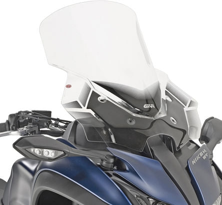 Givi Windscreen for Yamaha Niken, Niken GT, color Clear, dim. HxW 58 x 59 cm, fits oe headlight fairing | D2144ST