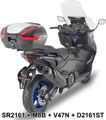 Givi Windscreen for Yamaha TMAX 560 22-, color Clear, dim. HxW 62,5x59,5 cm higher than oe, fits oe headlight fairing | D2161ST