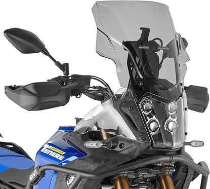 Givi Windscreen for Yamaha Tenere 700 World Raid color light smoke, dim. HxW 40 x 43 cm, 10,5 CM higher than oe, fits oe headlight fairing | D2165S