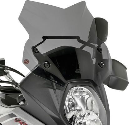 Givi Windscreen for Suzuki DL 650 V-Strom 17-, color smoke, dim. HxW 30x42cm, fits oe headlight fairing | D3112B