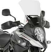 Givi Windscreen for Suzuki DL 650 V-Strom 17-, color clear, dim. HxW 44x43cm, 12 cm cm higher than stock screen, fits oe headlight fairing | D3112ST