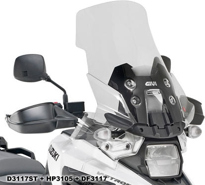 Givi Windscreen for Suzuki DL 1050 V-Strom, color clear, dim. 57,5x50,5cm, fits oe headlight fairing | D3117ST