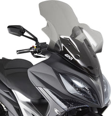 Givi Windscreen for Kymco Xciting 400, color Clear, dim. HxW 85 x 63 cm, 28 cm higher than oe, fits oe headlight fairing | D6104ST