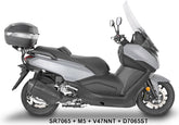 Givi Screen for SYM Maxsym 400 Euro 5 21-, color clear, dim. HxW 77,5 x 72 cm, 18cm higher than oe, fits oe headlight fairing | D7065ST