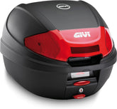 GIVI E300 - Monolock top case, 30 L, black with red reflector, with plate and universal kit | E300N2B