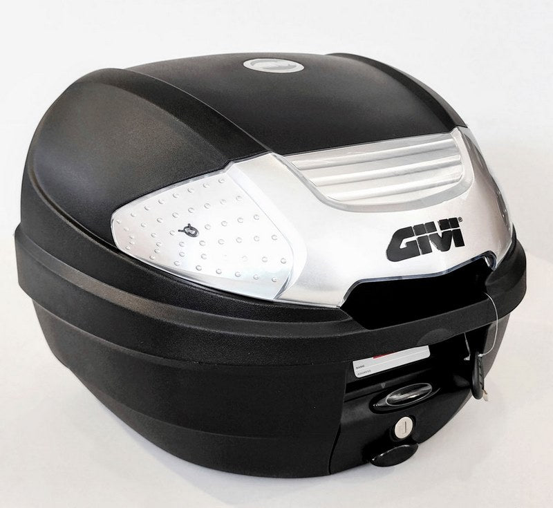 GIVI E300 - Monolock Topcase, 30 L., black with transparent reflector, with plate and universal kit | E300NT2B