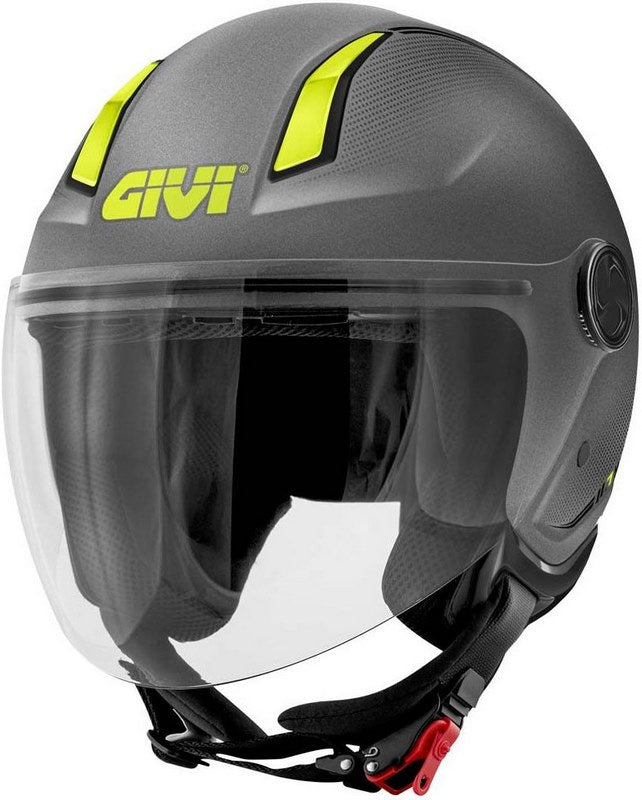 Givi Jet helmet 11.7 SOLID COLOR Matte Titanium/Yellow, Size 55/S | H117BG76855