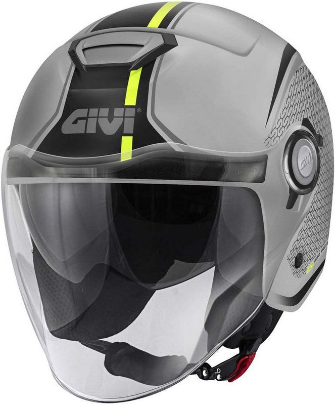 Givi Jet helmet 12.5 GRAPHIC TOUCH Matte Grey/Yellow, Size 58/M | H125FTHGY58