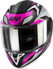 Givi 50.8 BRAVE LADY, Matt Black / silver / pink, Size M | H508FBVBP58