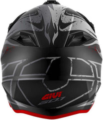 Givi Off-Road Helmet 60.1 GLOOM Matte Black/Titanium/Red, Size 56/S | H601FGLBR56