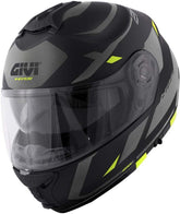 Givi Flip-up helmet X.21 EVO NUMBER Matte Black/Titanium/Yellow, Size 54/XS | HX21RNBBY54