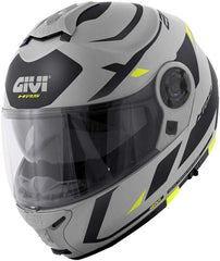 Givi Flip-up helmet X.21 EVO NUMBER Matte Grey/Black/Yellow, Size 60/L | HX21RNBGY60