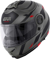 Givi Flip-up helmet X.21 EVO NUMBER Matt Titanium/Black/Red, Size 60/L | HX21RNBTR60