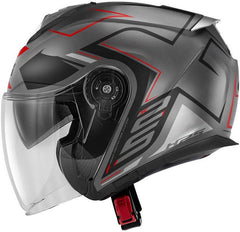 Givi Jet helmet X.25 TRACE Matt Titanium/Black/Red, Size 54/XS | HX25FTCTR54