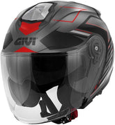 Givi Jet helmet X.25 TRACE Matt Titanium/Black/Red, Size 63/XXL | HX25FTCTR63